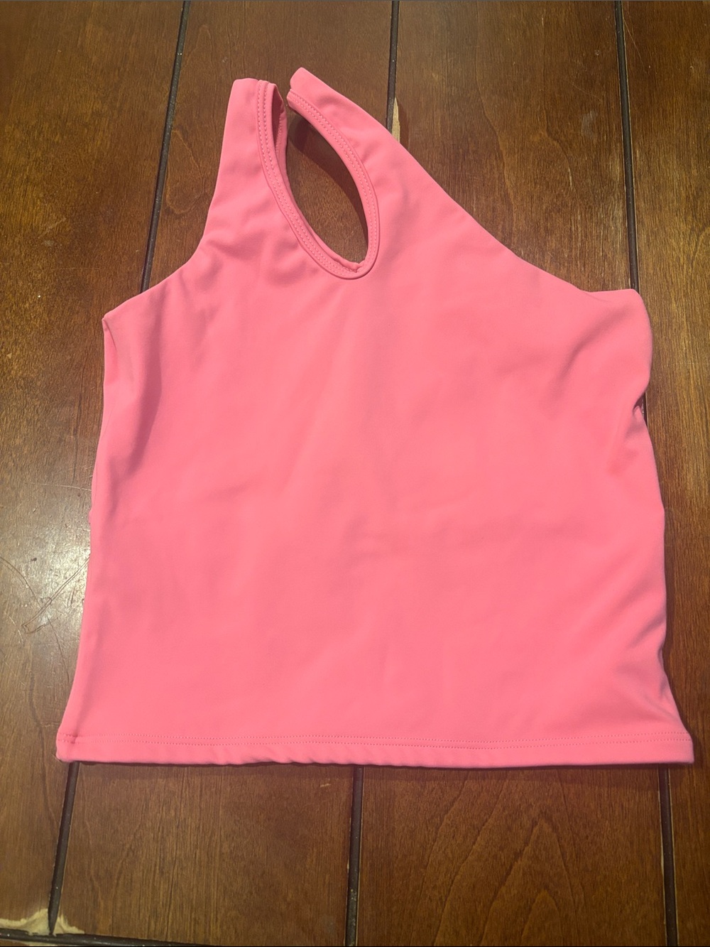 One-Shoulder Crop Tank Top in Pink
